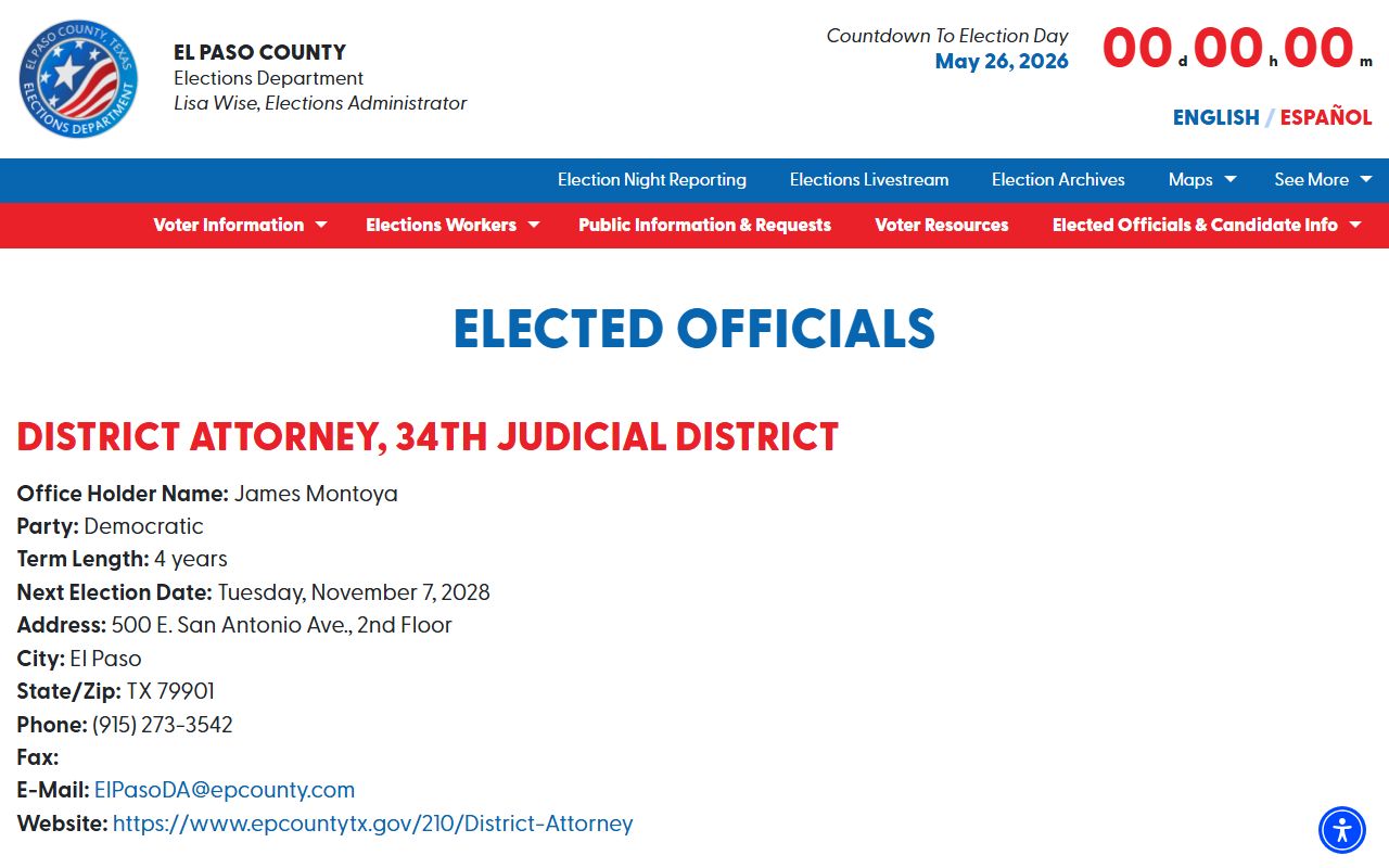 El Paso County arrest records District Attorney office