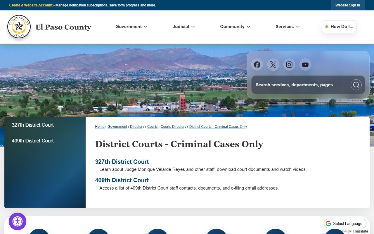 El Paso County District Court criminal cases only
