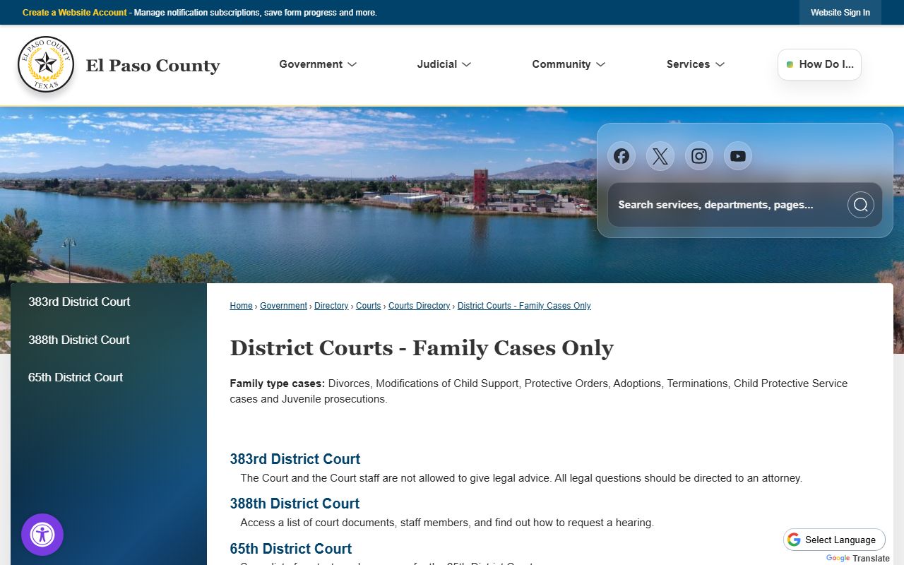 El Paso County District Court family cases only