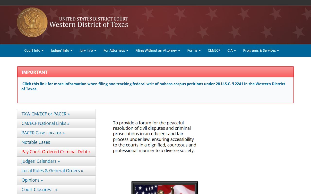 El Paso County federal court records Western District of Texas