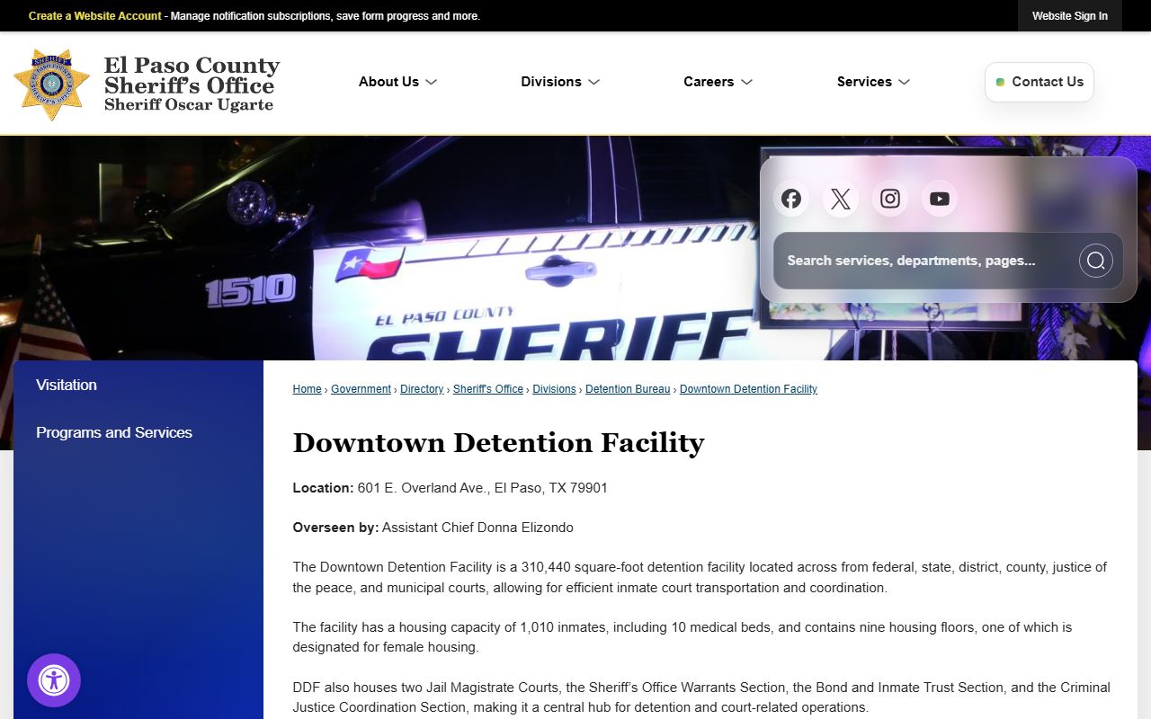 El Paso County inmate records Downtown Detention Facility