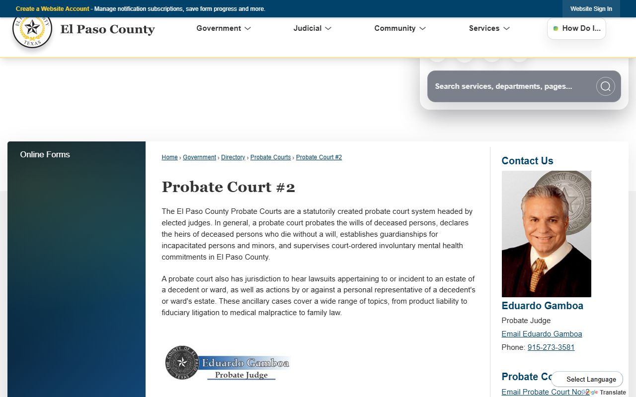 El Paso County probate records Probate Court 2