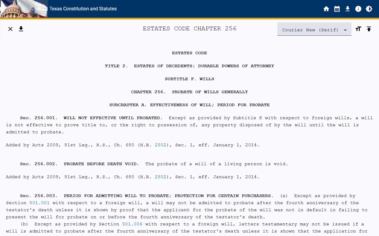 El Paso County probate records Texas Estates Code