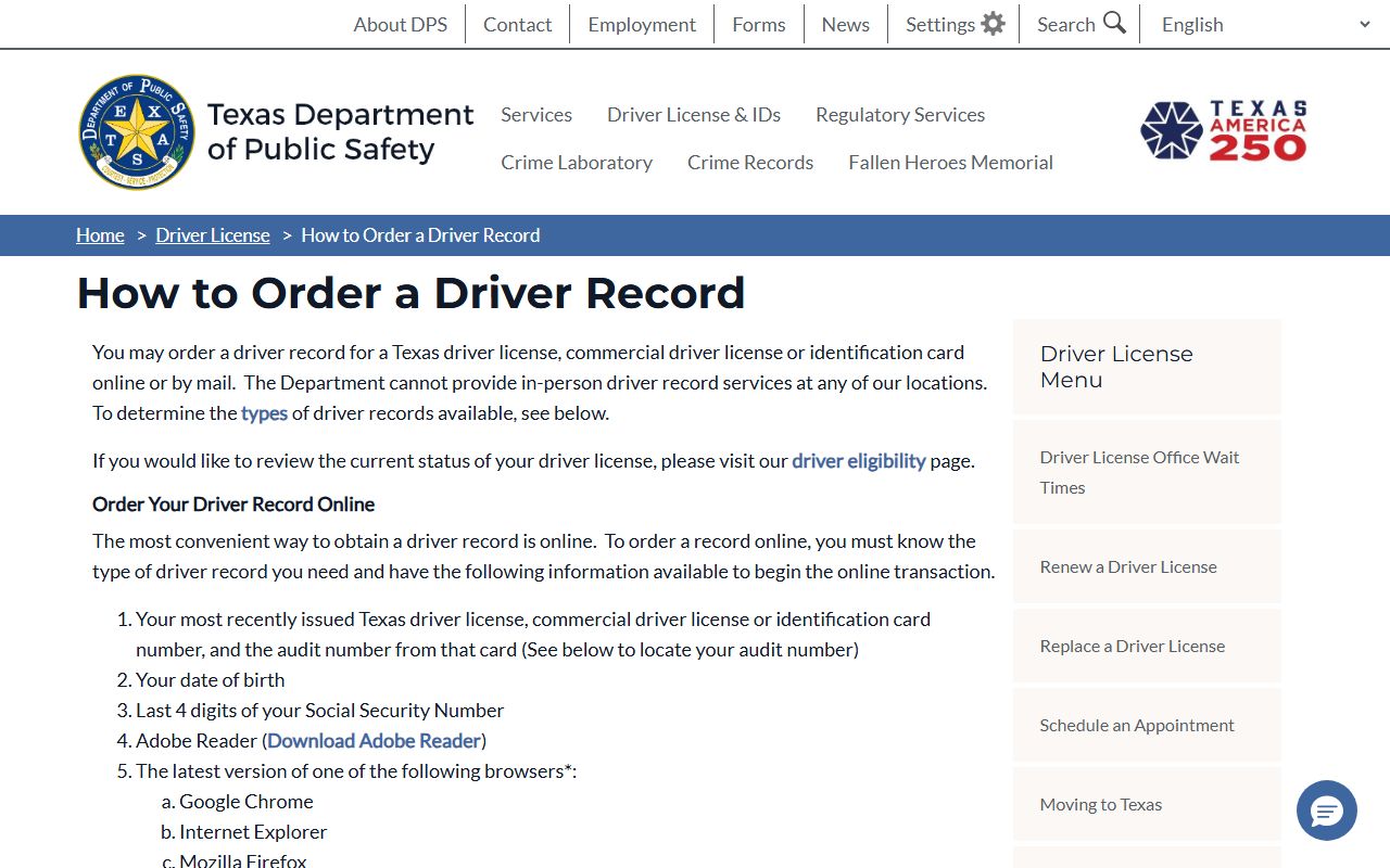 El Paso County traffic court records Texas DPS driver records